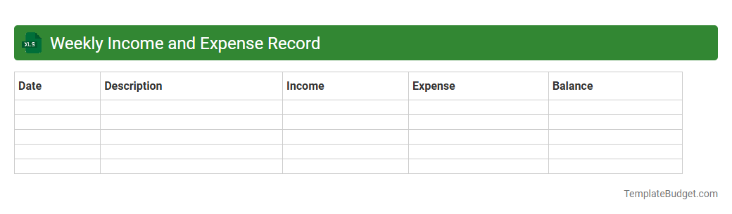 Weekly Income and Expense Record