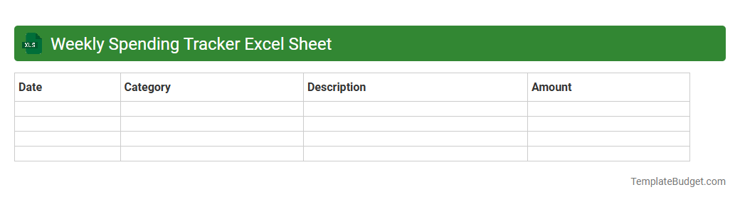 Weekly Spending Tracker Excel Sheet