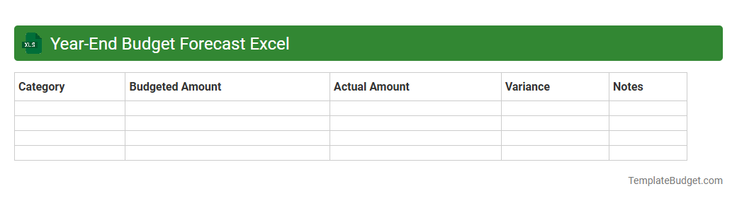 Year-End Budget Forecast Excel