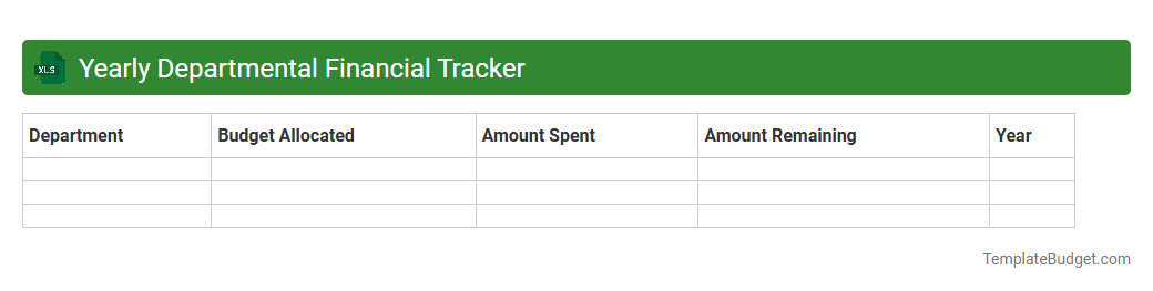 Yearly Departmental Financial Tracker