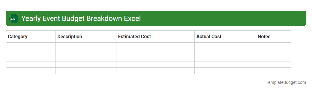 Yearly Event Budget Breakdown Excel