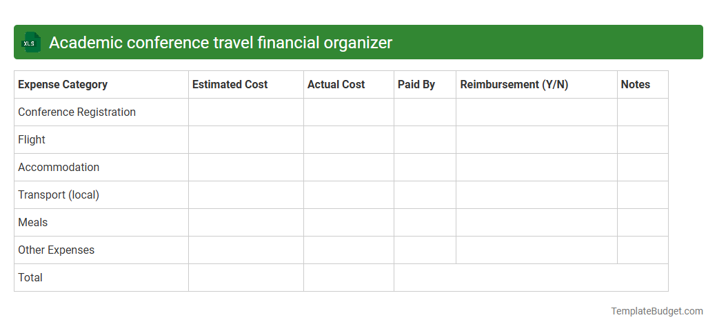 Academic conference travel financial organizer