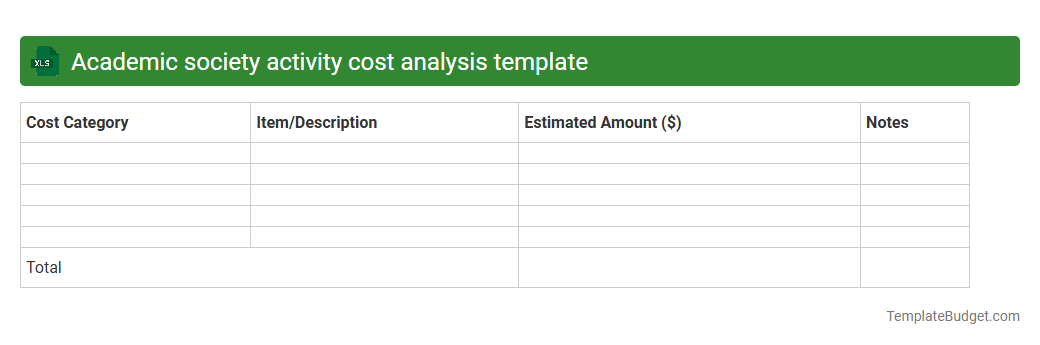 Academic society activity cost analysis template