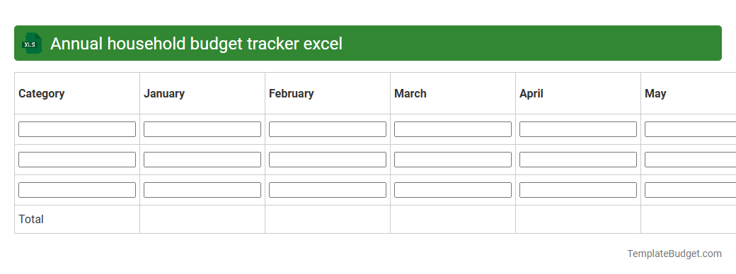 Annual household budget tracker excel