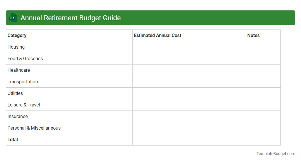 Annual Retirement Budget Guide