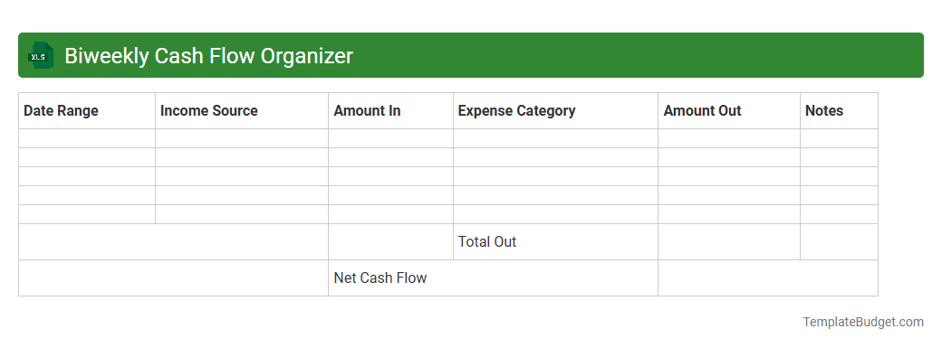 Biweekly Cash Flow Organizer