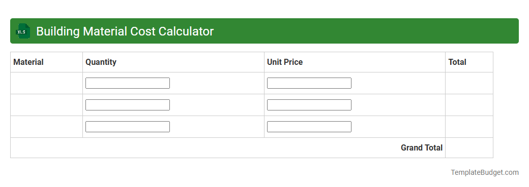 Building Material Cost Calculator