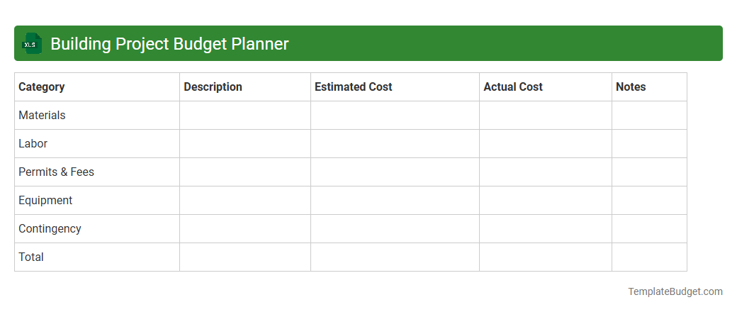 Building Project Budget Planner
