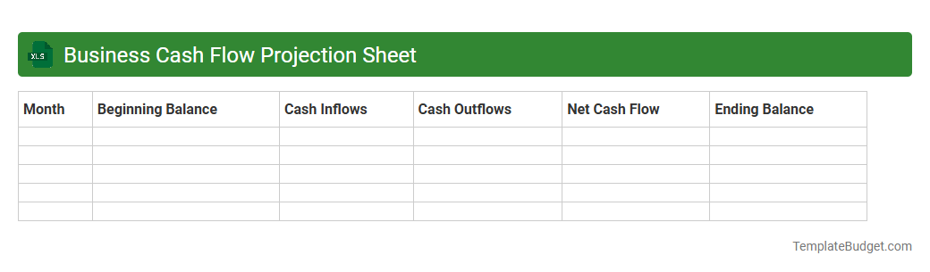 Business Cash Flow Projection Sheet