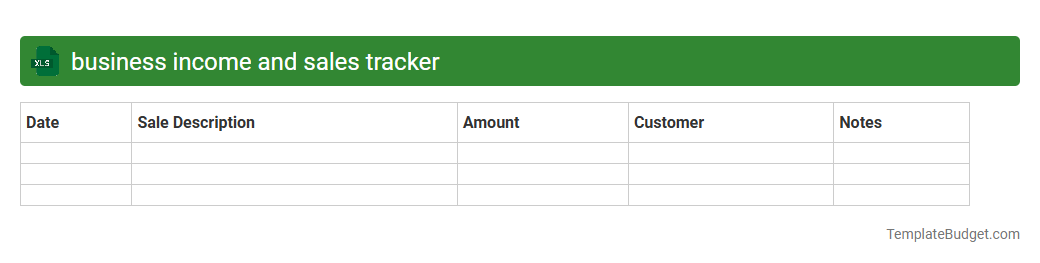 business income and sales tracker