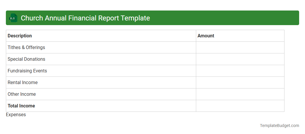 Church Annual Financial Report Template
