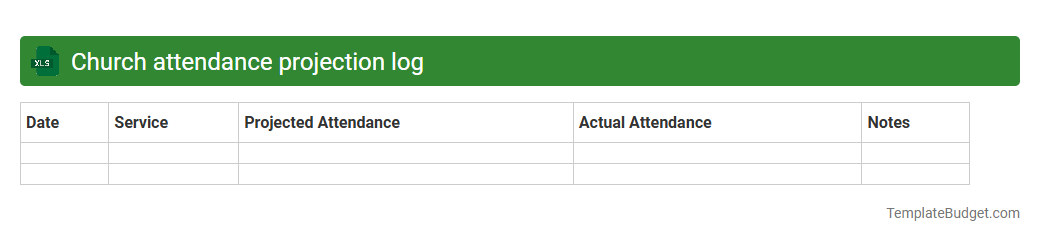Church attendance projection log