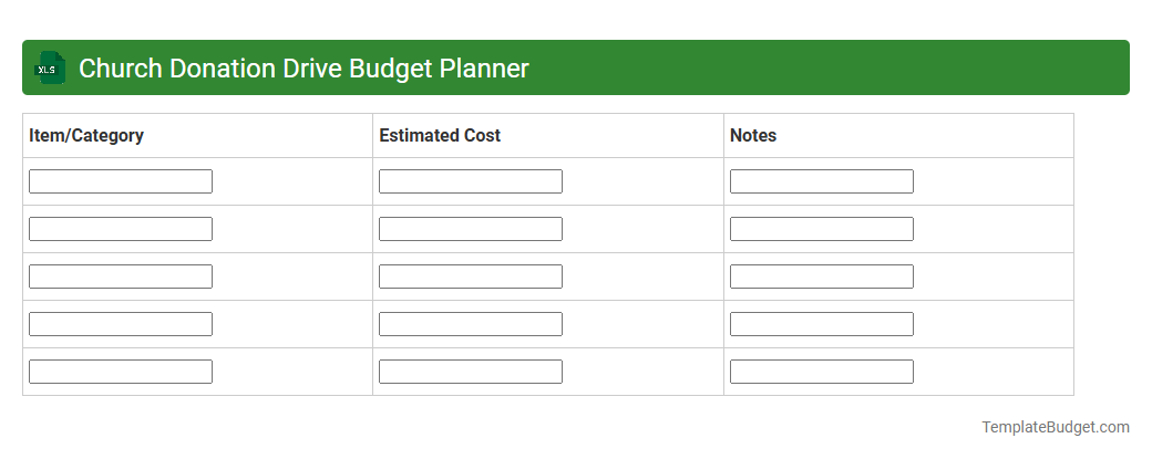 Church Donation Drive Budget Planner