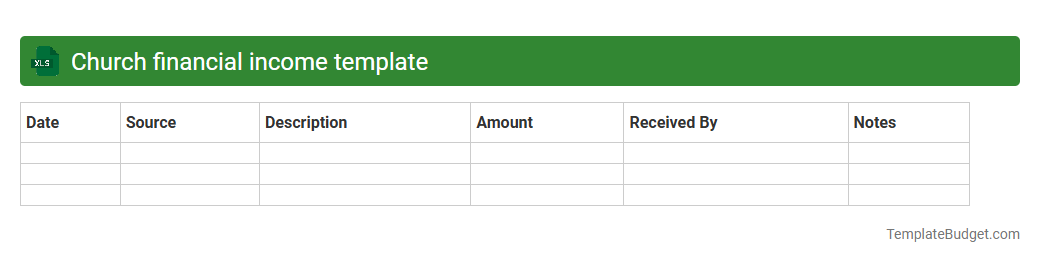 Church financial income template