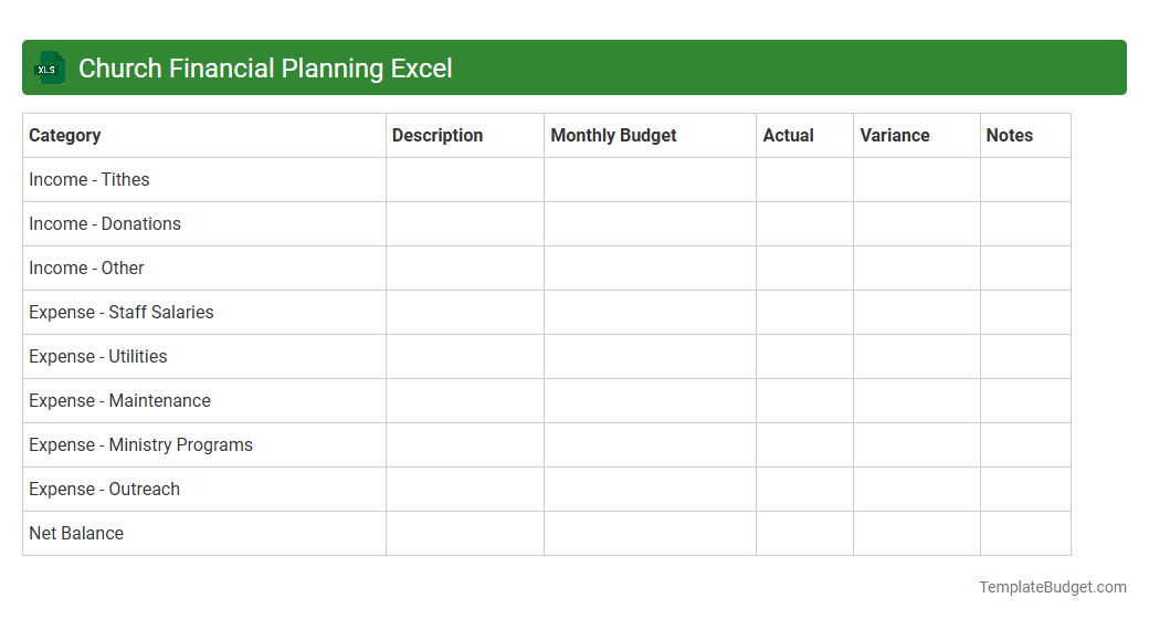 Church Financial Planning Excel