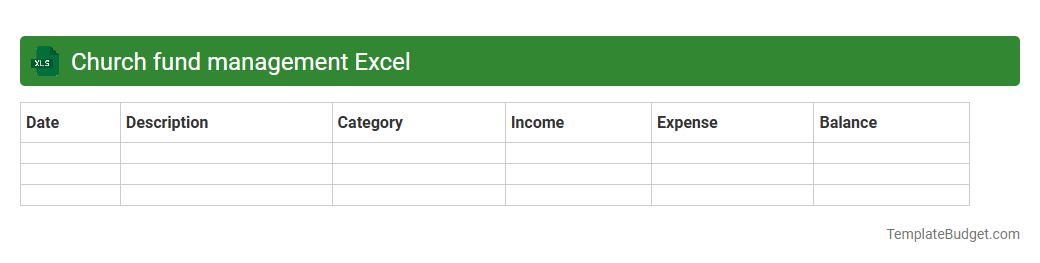 Church fund management Excel