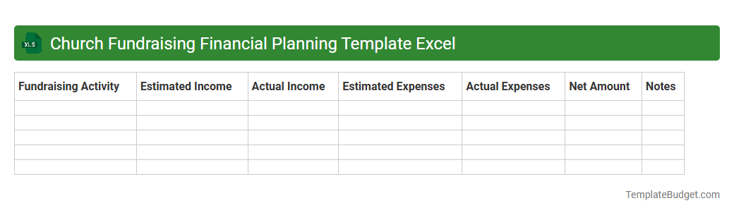 Church Fundraising Financial Planning Template Excel