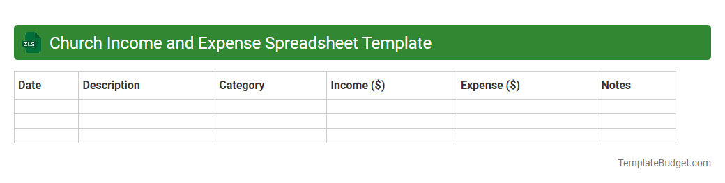 Church Income and Expense Spreadsheet Template