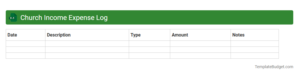 Church Income Expense Log