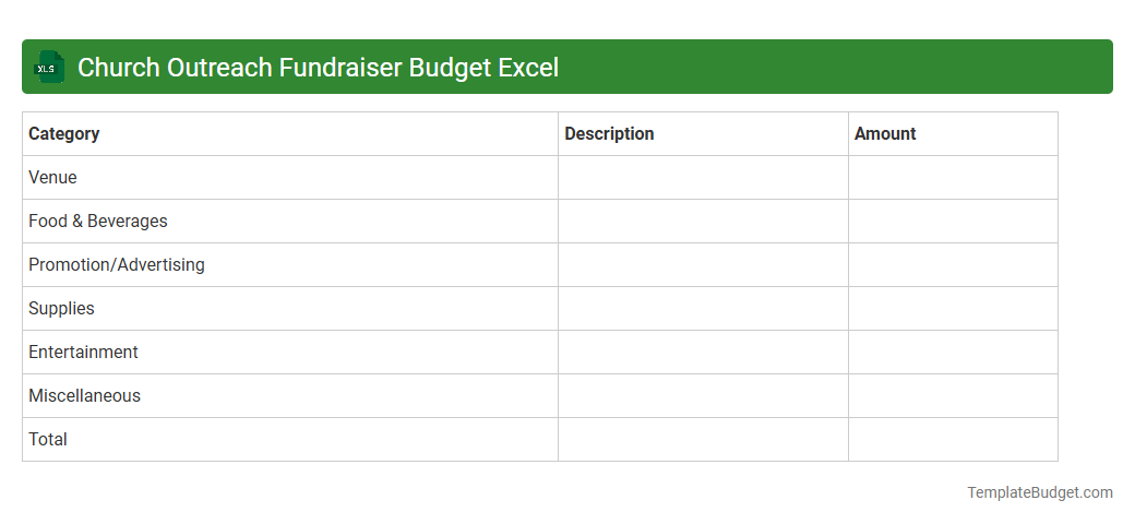 Church Outreach Fundraiser Budget Excel