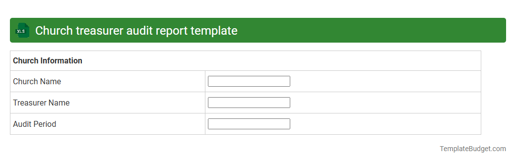 Church treasurer audit report template