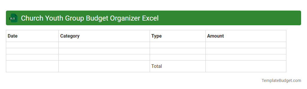 Church Youth Group Budget Organizer Excel