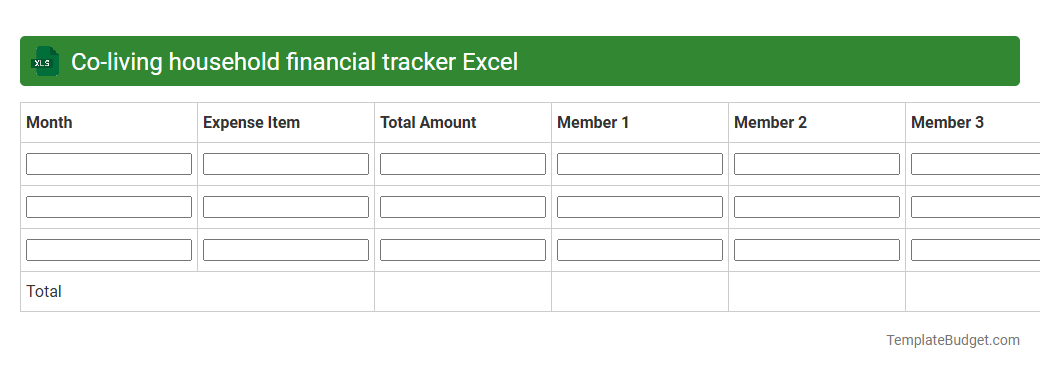 Co-living household financial tracker Excel