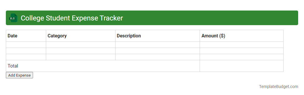 College Student Expense Tracker