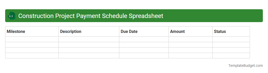 Construction Project Payment Schedule Spreadsheet