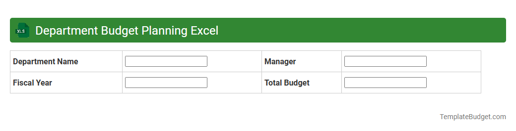 Department Budget Planning Excel