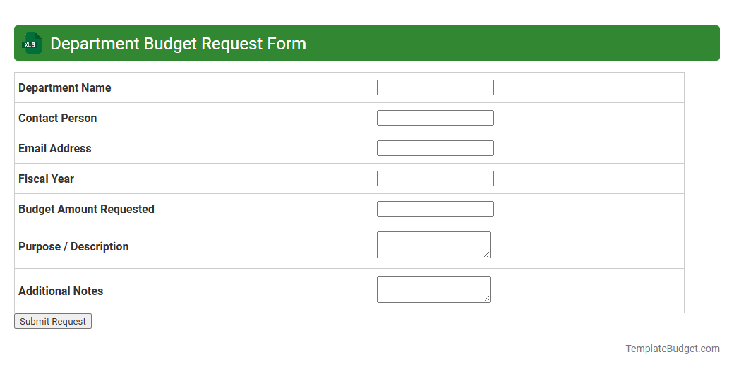 Department Budget Request Form
