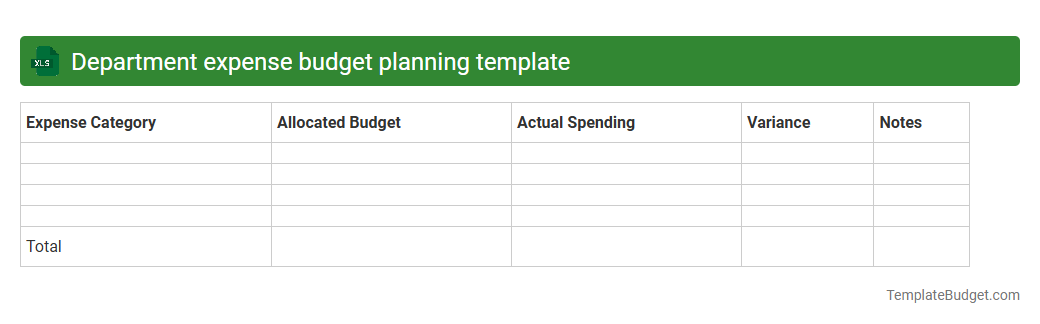 Department expense budget planning template