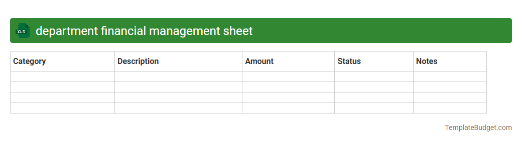 department financial management sheet