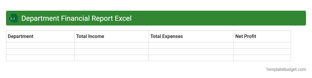 Department Financial Report Excel