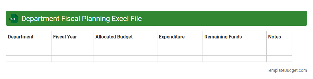 Department Fiscal Planning Excel File