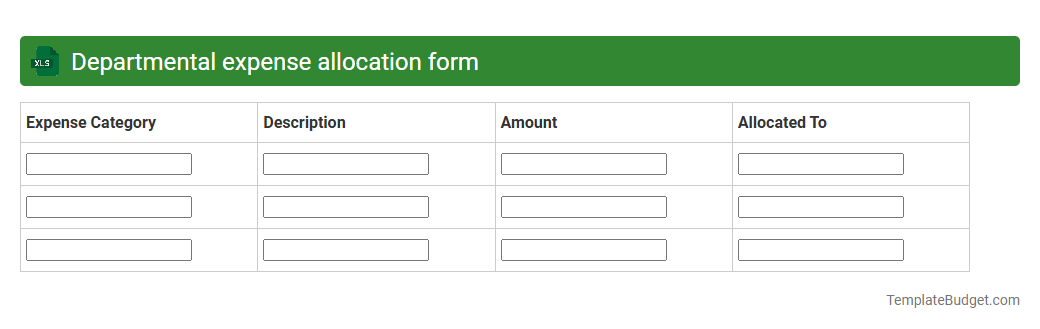 Departmental expense allocation form