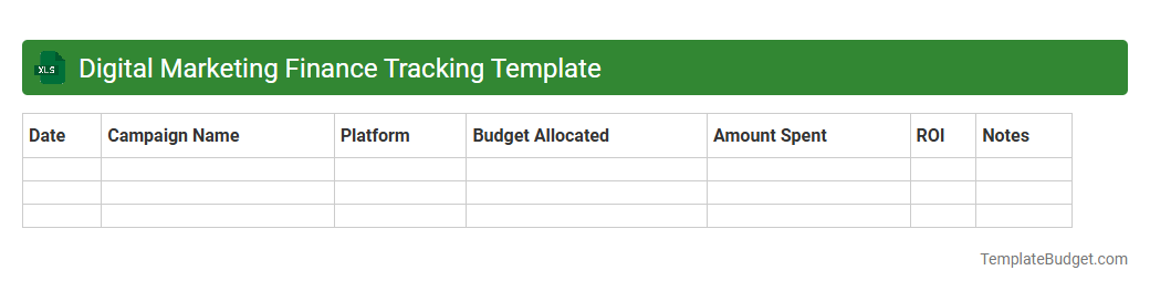 Digital Marketing Finance Tracking Template