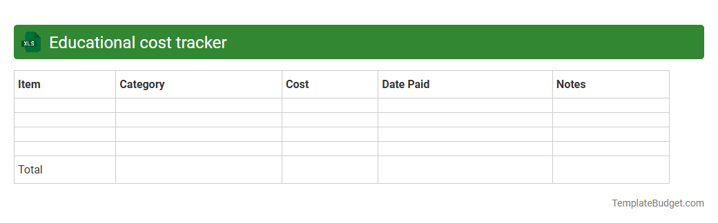Educational cost tracker
