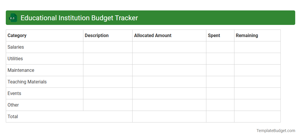 Educational Institution Budget Tracker