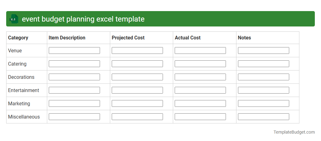 event budget planning excel template