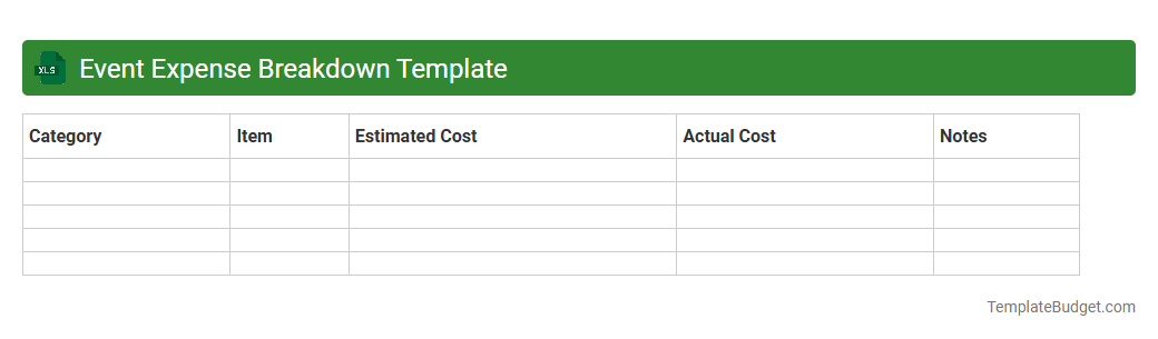 Event Expense Breakdown Template