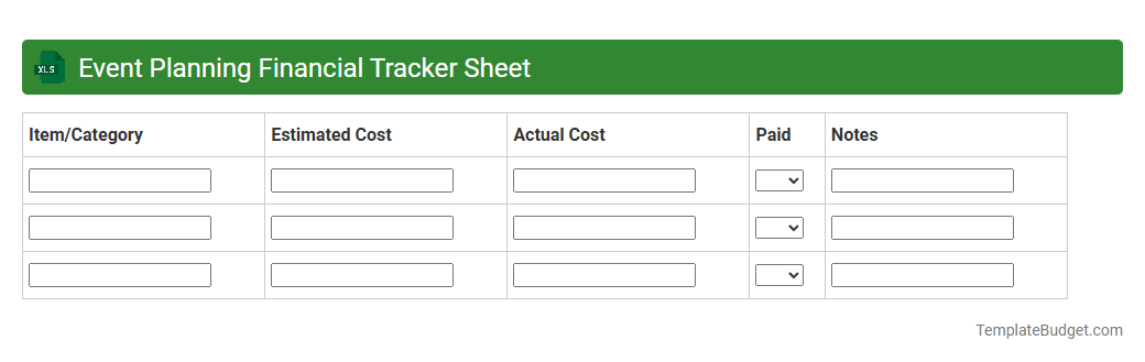 Event Planning Financial Tracker Sheet