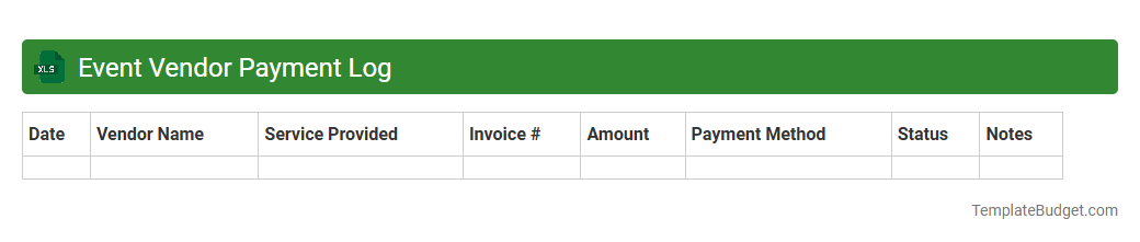 Event Vendor Payment Log