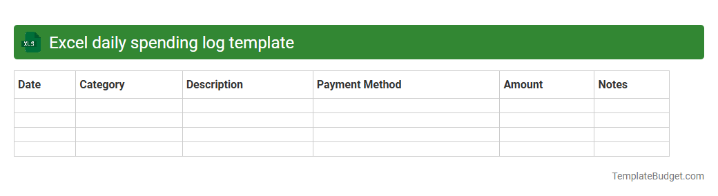 Excel daily spending log template