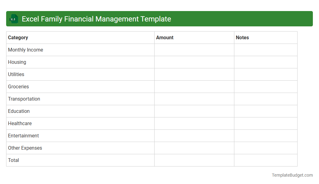 Excel Family Financial Management Template
