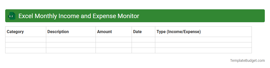 Excel Monthly Income and Expense Monitor
