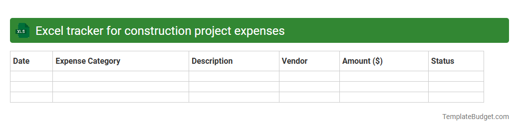 Excel tracker for construction project expenses