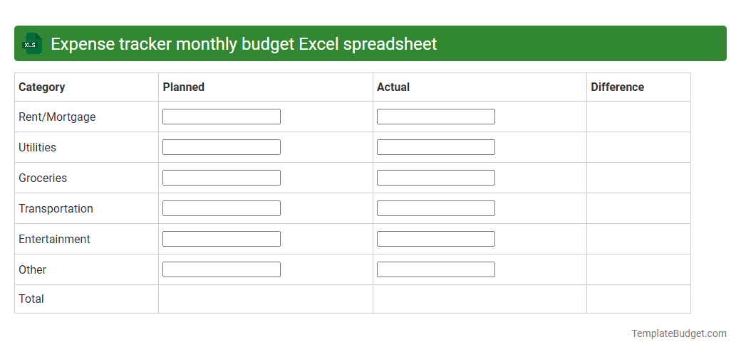 Expense tracker monthly budget Excel spreadsheet