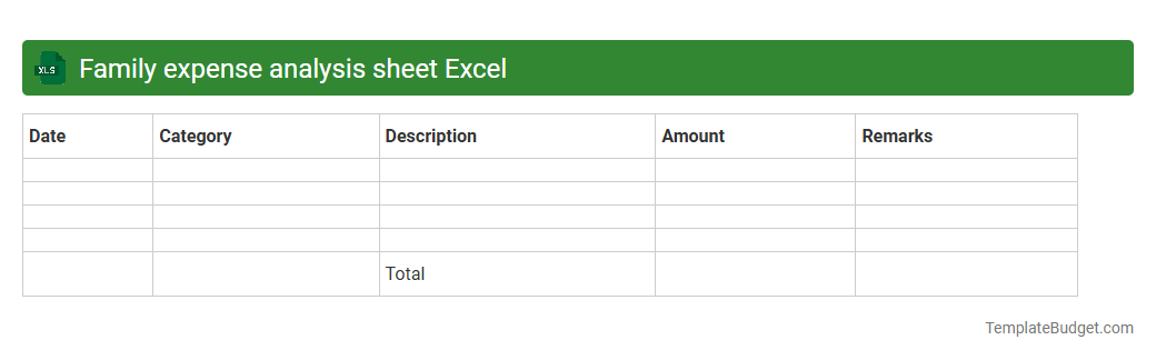 Family expense analysis sheet Excel