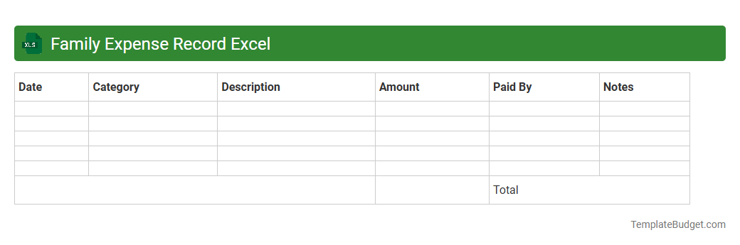 Family Expense Record Excel